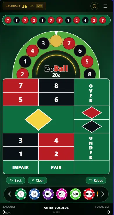 ZeBall — Aperçu du jeu de tirage rapide sur IziLoto